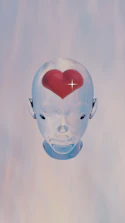 Futuristic AI voice waveform animation with a glowing microphone icon.