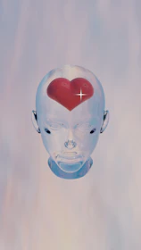 Futuristic AI voice waveform animation with a glowing microphone icon.