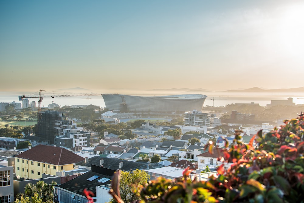 a view of a city from a hill