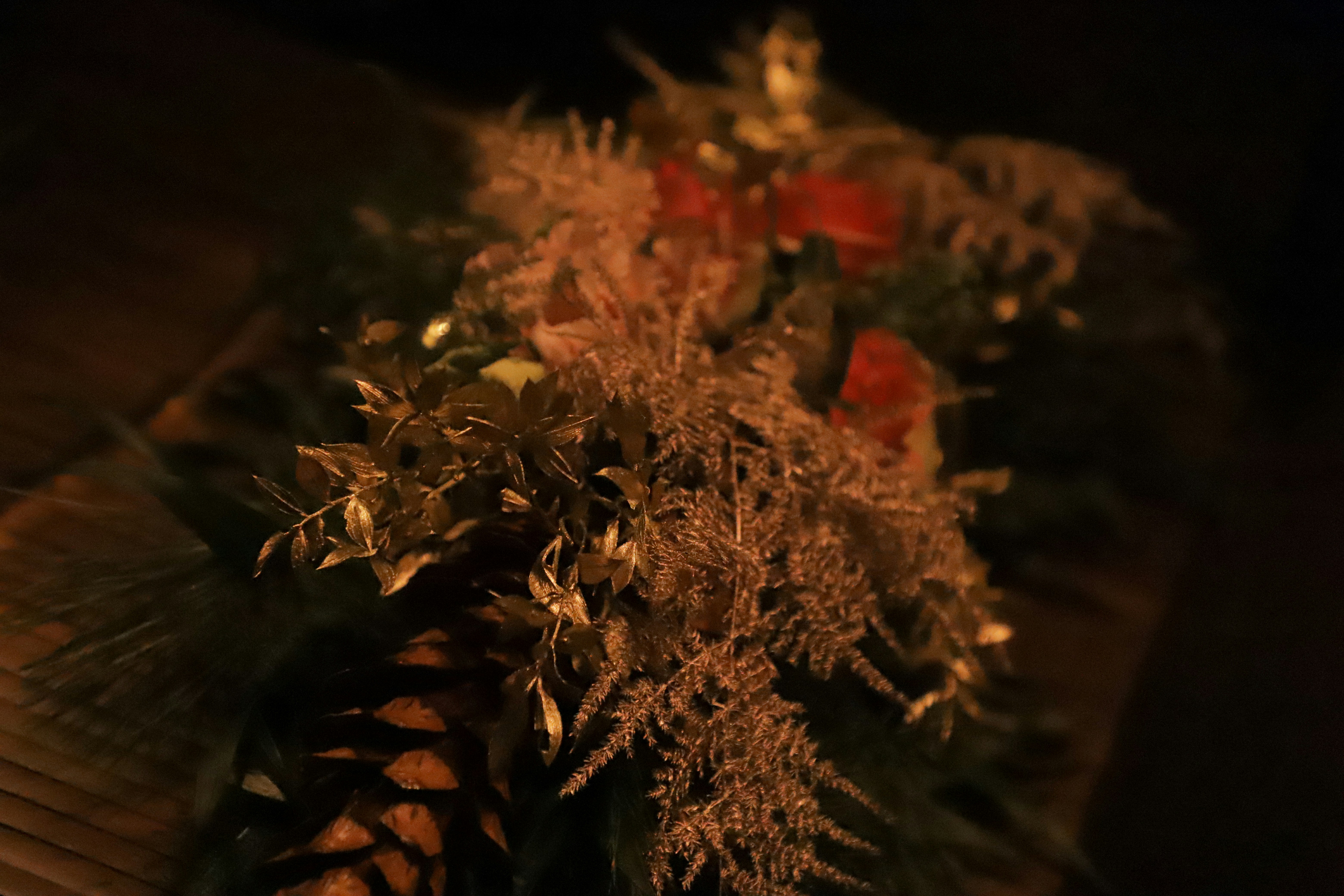 a close up of a pine cone on a table