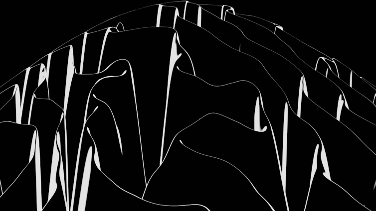 Minimalist black and white abstract lines forming a sleek, modern pattern.