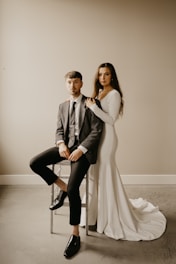 a man and a woman posing for a picture