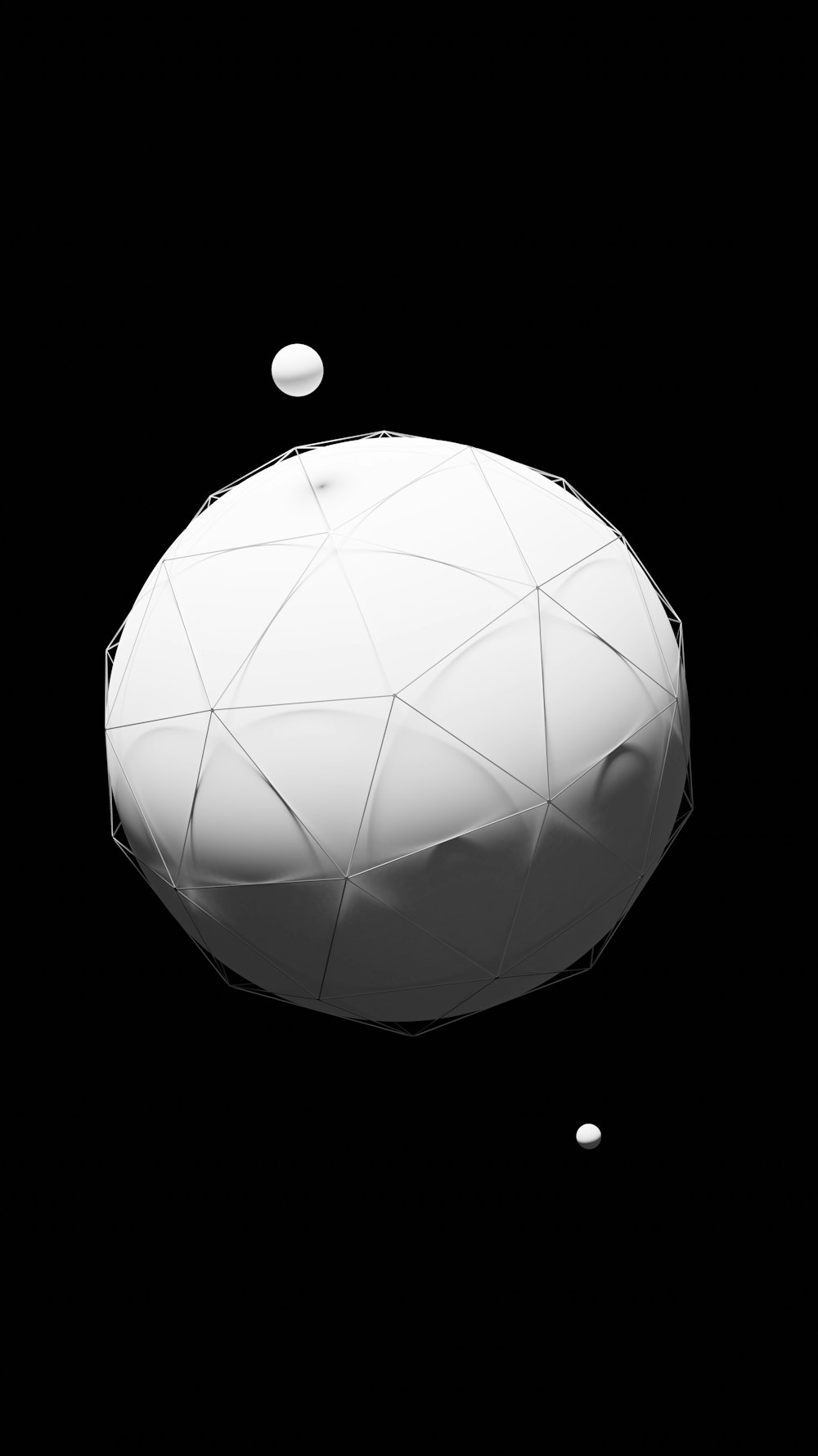 a white object floating in the air on a black background