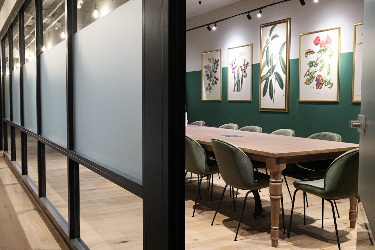 Conference room with a long table