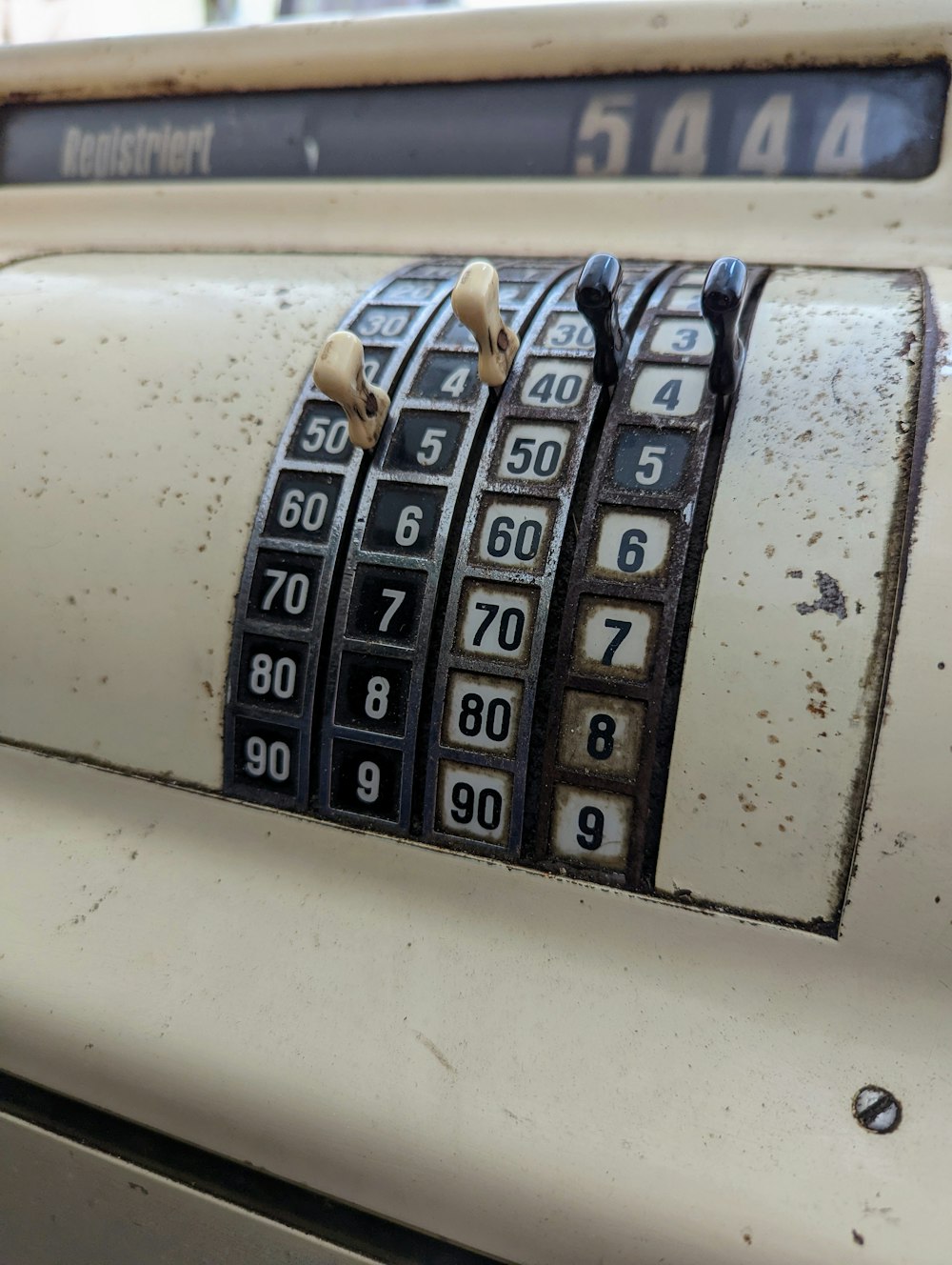 a close up of a machine with numbers on it