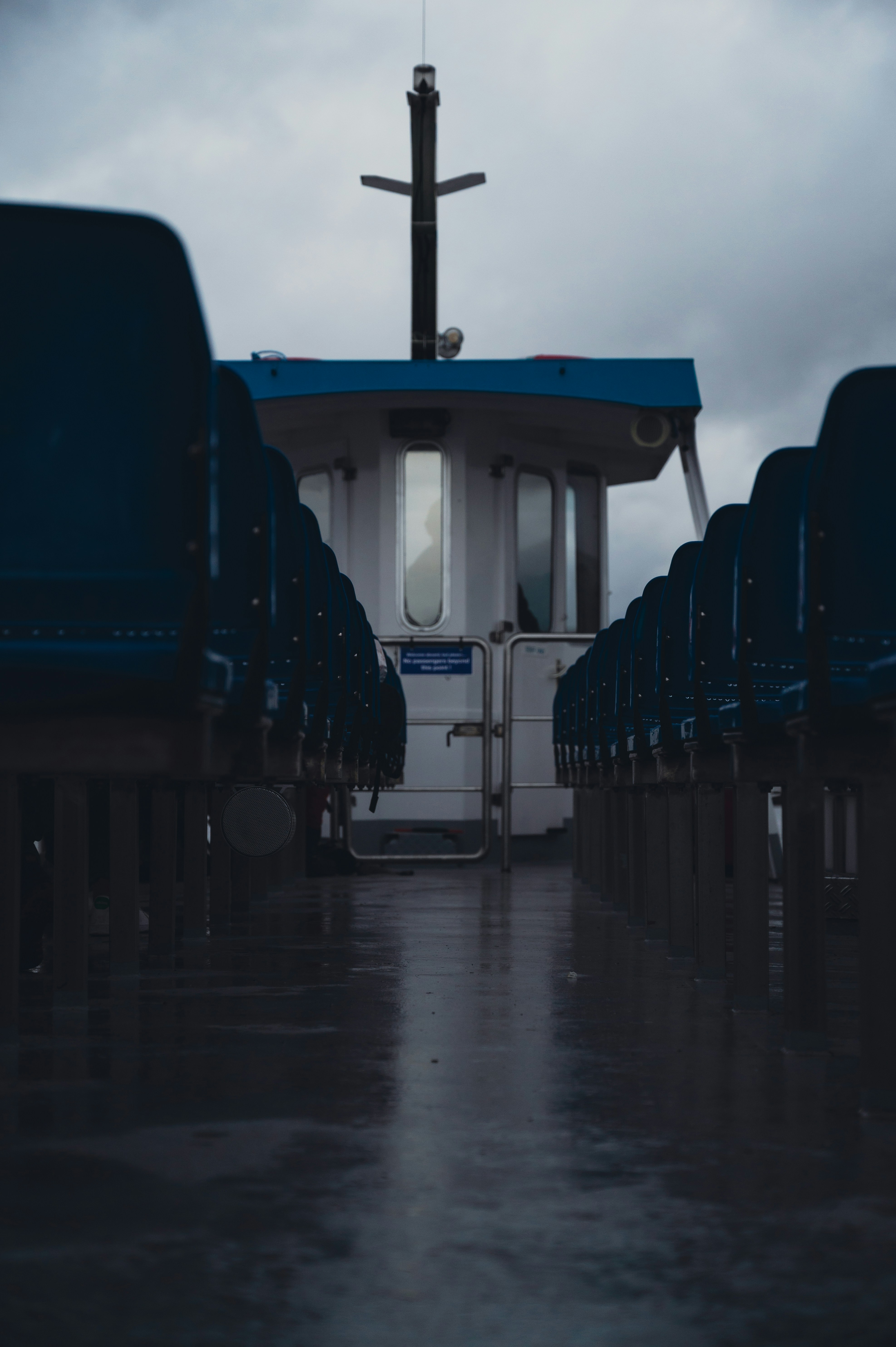 a boat with a cross on the top of it