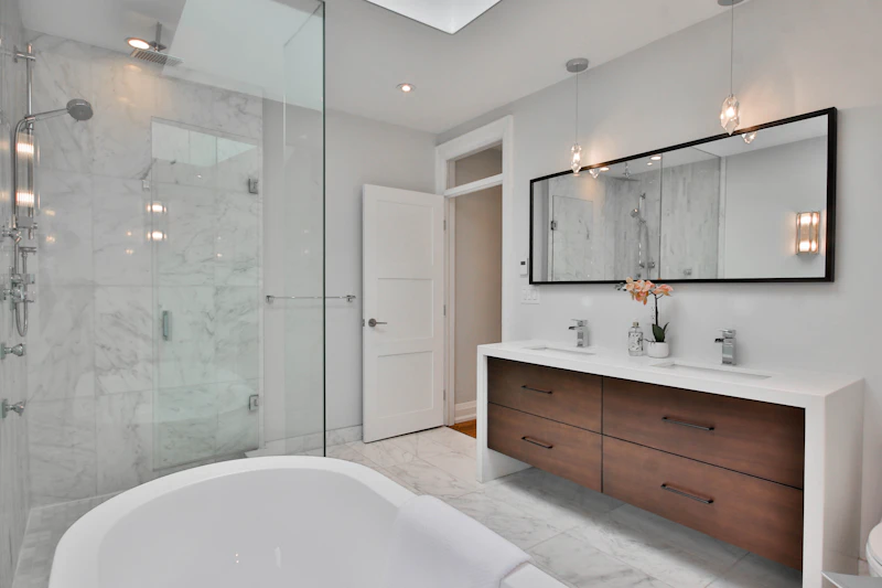 Renovated ensuite bathroom with walk-in shower