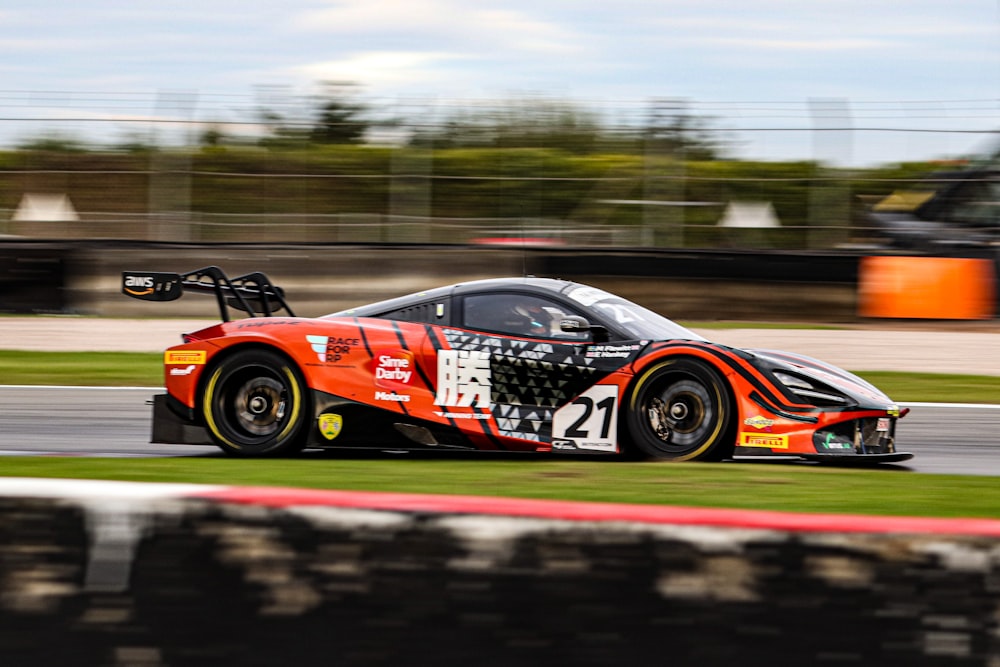 a race car driving on a race track