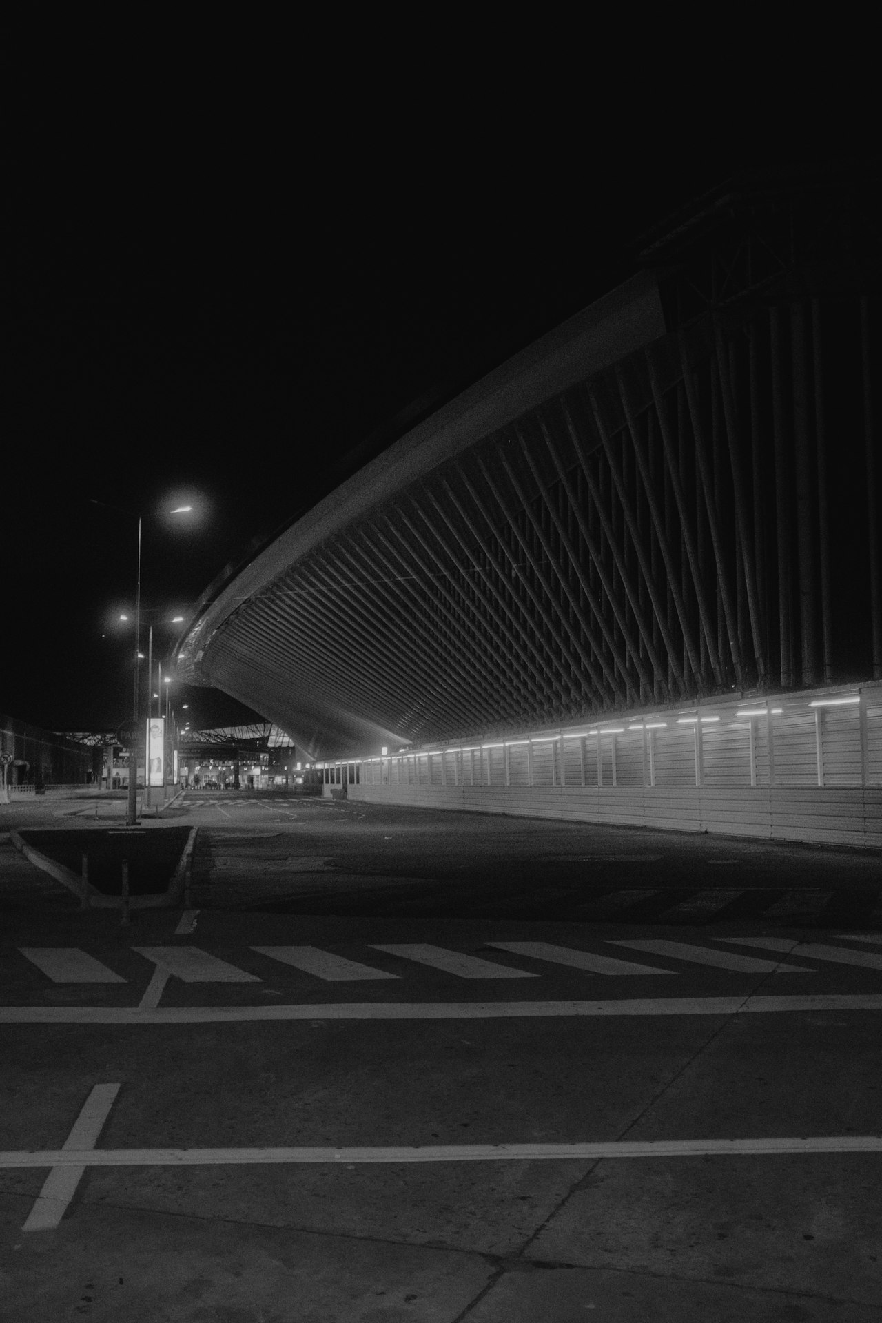 Ezeiza airport long exposure photo of a bridge at night