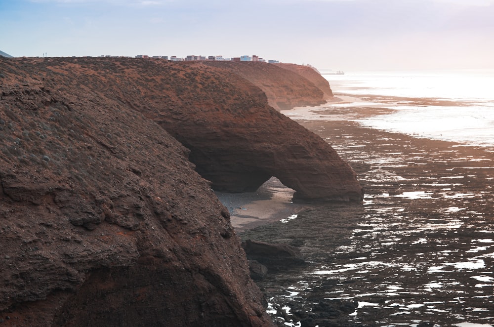 a view of the ocean from a cliff