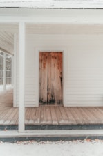 Sturdy storm door standing strong against a snowy Minnesota backdrop
