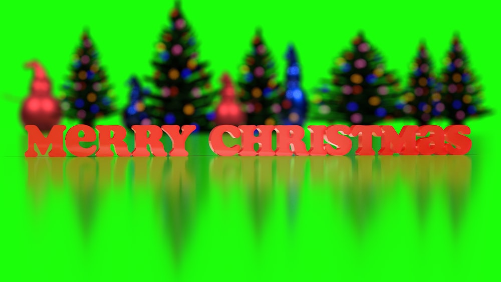 a green screen with a merry christmas message
