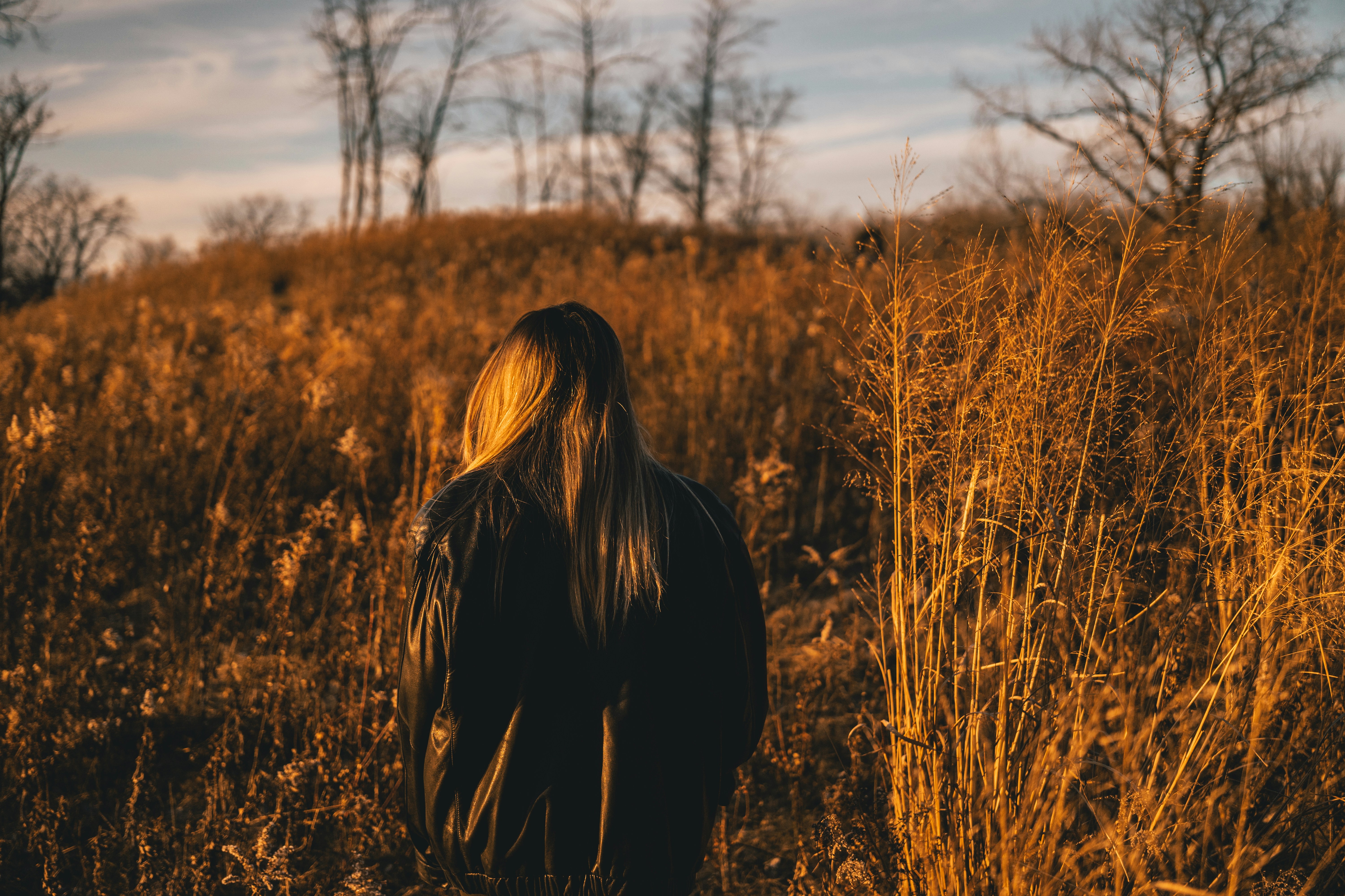 A person standing in a field of tall grass photo – Free Grass Image on ...