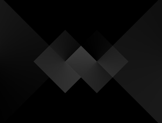 Minimalist black background with abstract white and grey architectural shapes symbolizing growth and progress.