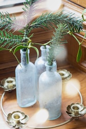 a couple of bottles that are sitting on a table
