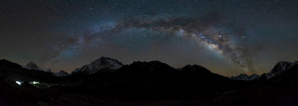 the night sky with stars and the milky in the background