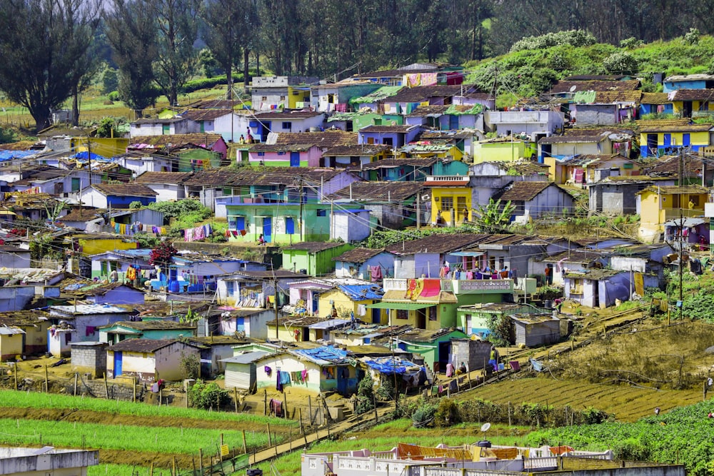 a large group of houses on a hillside