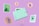 A stylized image features a pastel-colored wallet surrounded by symbols of digital currency, such as Bitcoin and Tezos icons. There are also illustrative graphics resembling mountains and a play button. The background is a solid lavender color, complementing the soft tones of the design.
