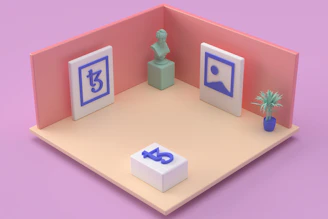 A minimalist bedroom layout overlaid with astrological symbols glowing softly.