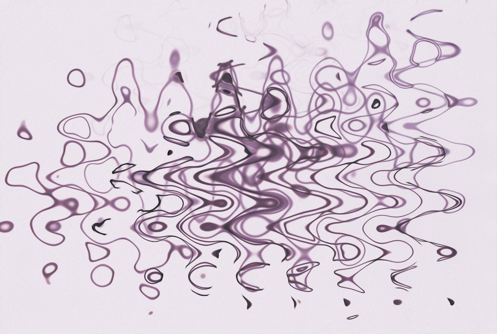 an abstract painting with purple and white colors