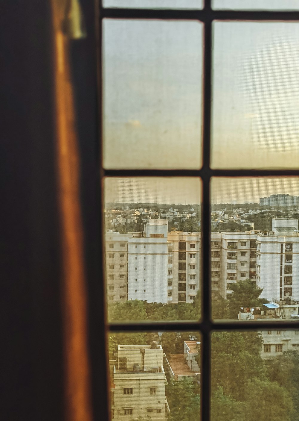 a view of a city from a window