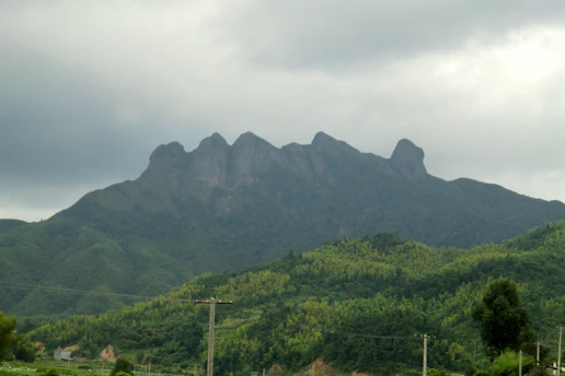 a view of a mountain range in the distance