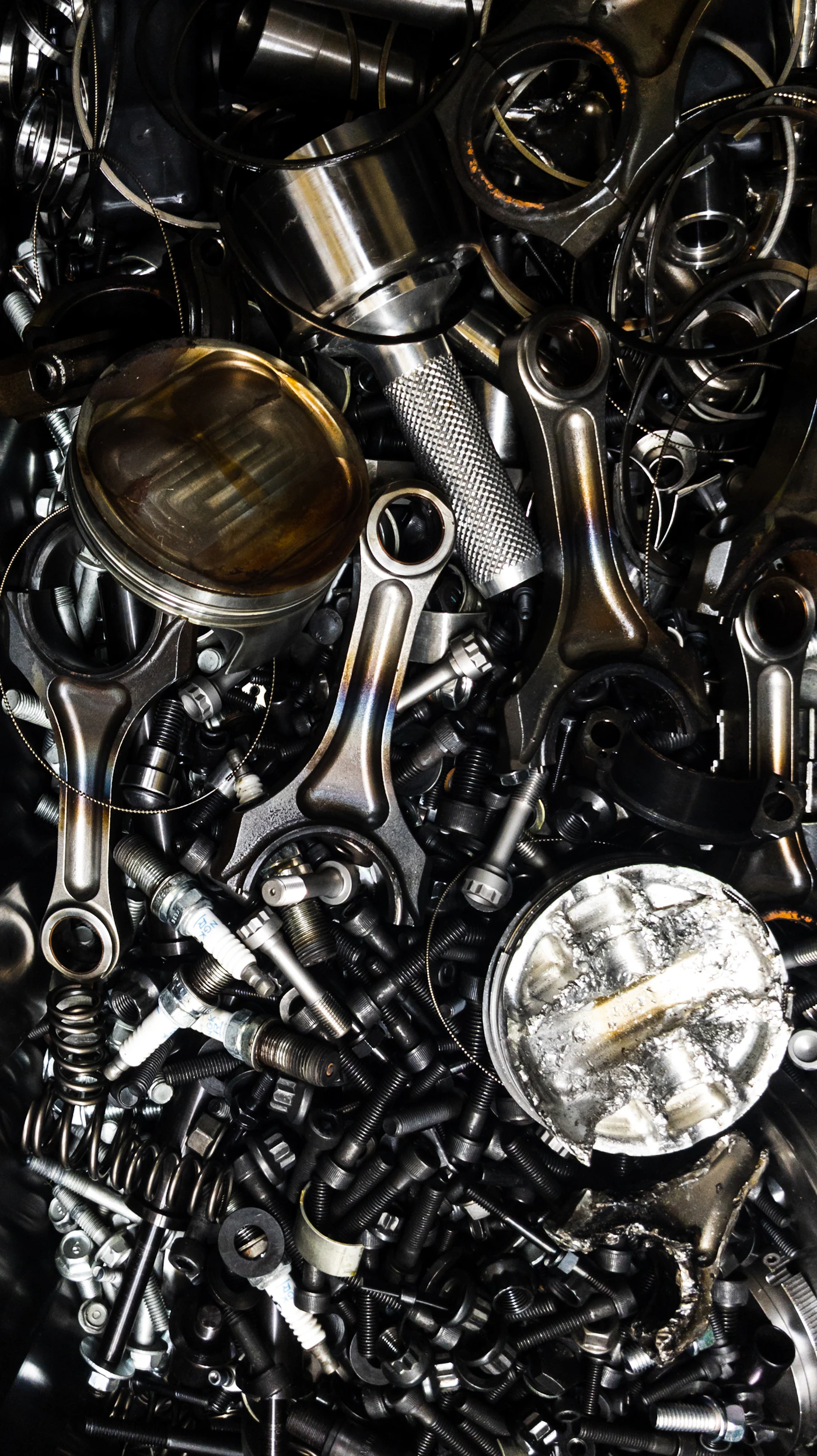 Nahaufnahme von aufbereitetem Metallschrott