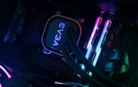 Close-up of advanced cooling hardware with branded logos, emphasizing quality and performance.