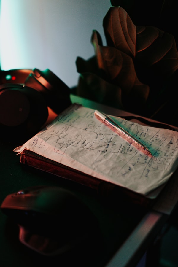 Notizbuch mit handschriftlichen Einträgen