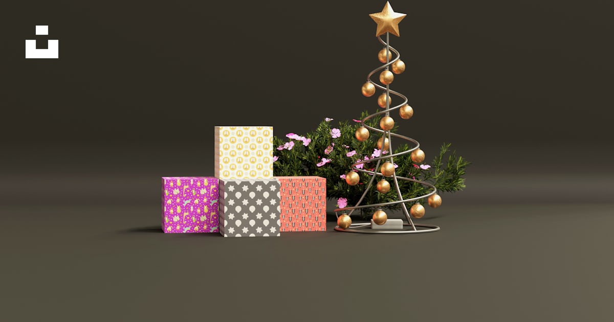 A small christmas tree surrounded by presents photo – Free Central java ...