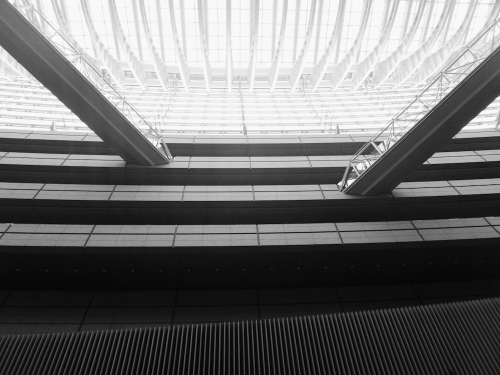 a black and white photo of some stairs