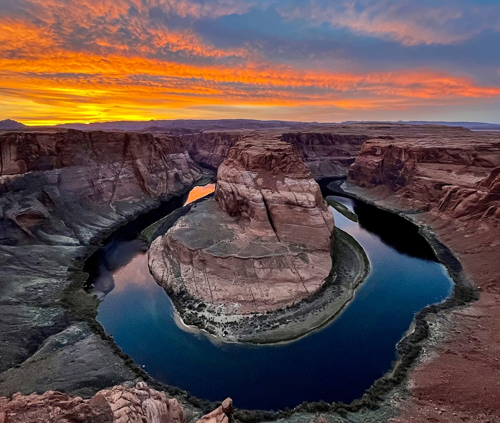 a large body of water surrounded by mountains