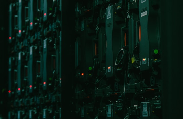 a very large array of electronic equipment in a room