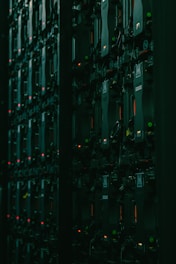 a very large array of electronic equipment in a room