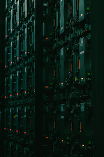 a very large array of electronic equipment in a room