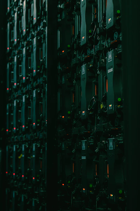 a very large array of electronic equipment in a room