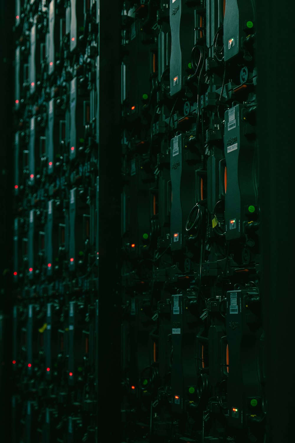 a very large array of electronic equipment in a room