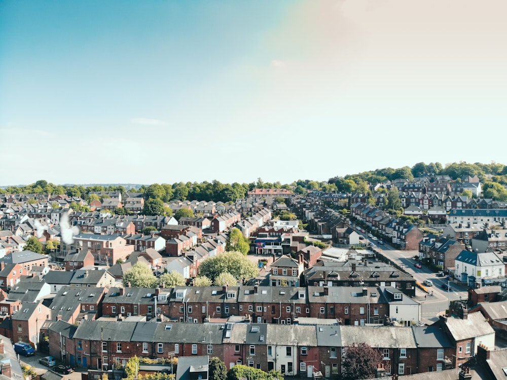 a view of a city with lots of tall buildings