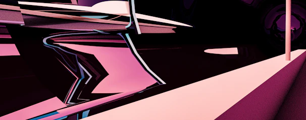 Abstract tech shapes representing innovation and digital transformation.