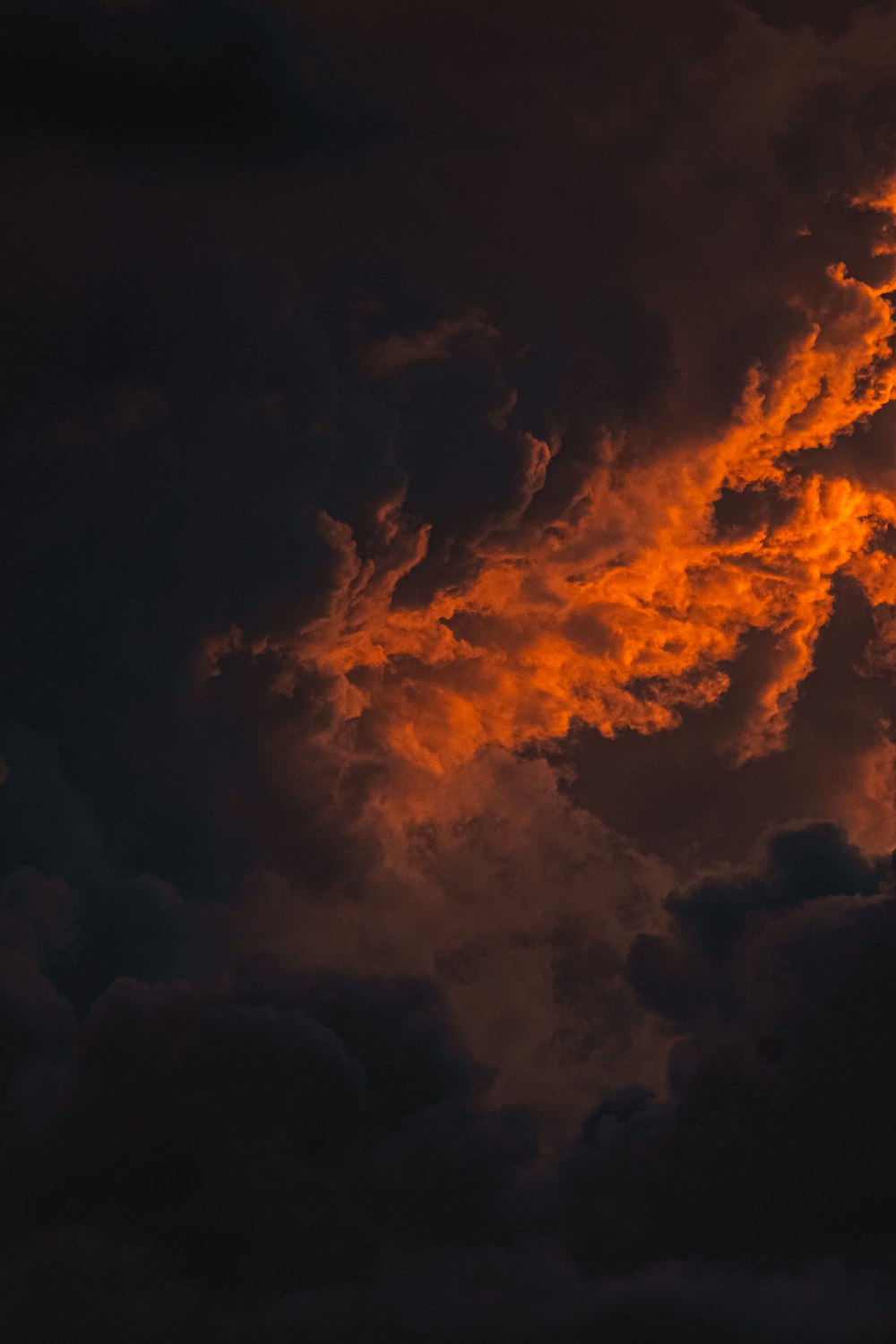 clouds in a dark sky