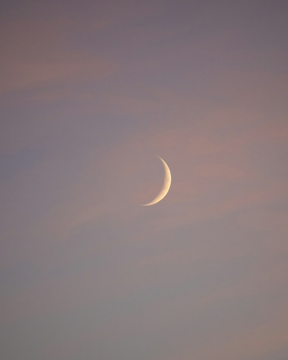 a crescent moon is seen in the sky