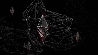 a computer generated image of a red diamond