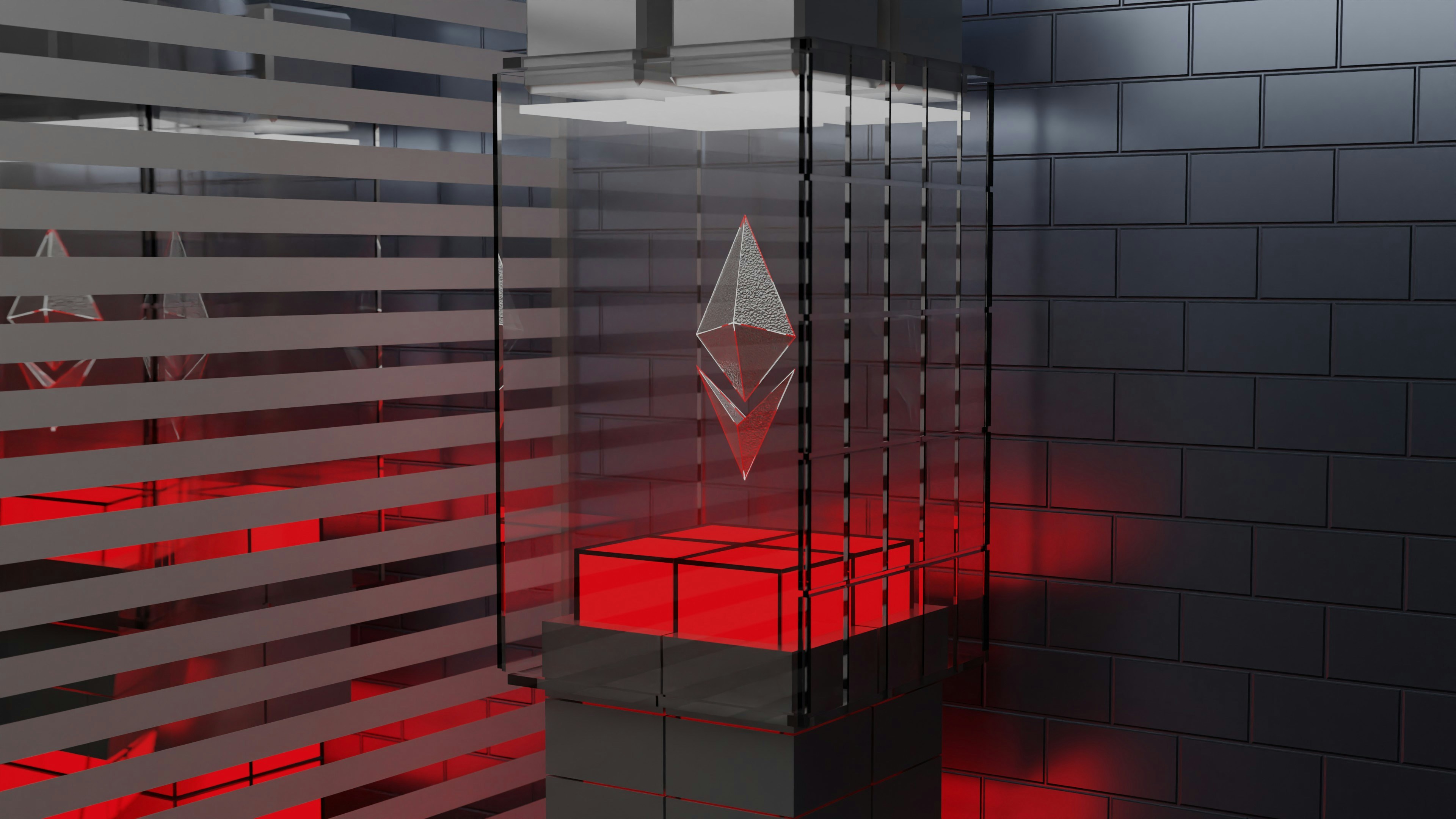 3D illustration of a block that contains ethereum in it.「 LOGO / BRAND / 3D design 」 WhatsApp: +917559305753 Email: shubhamdhage000@gmail.com