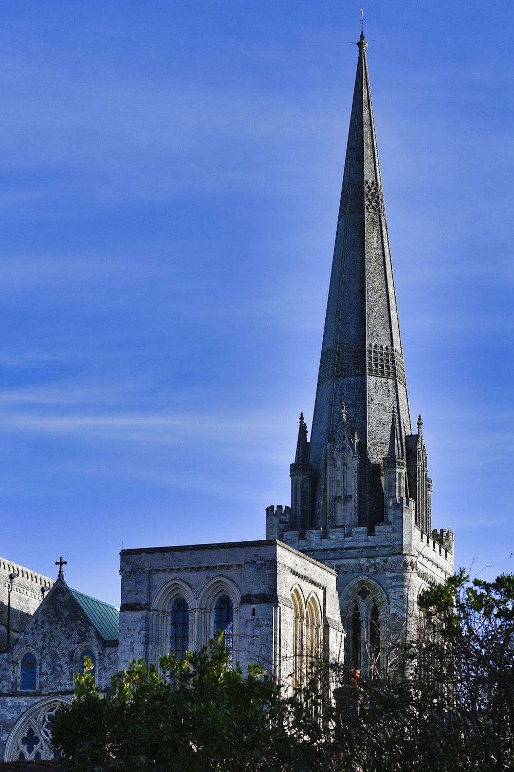 a church with a steeple and a clock tower