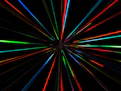 a black background with colorful lines in the middle