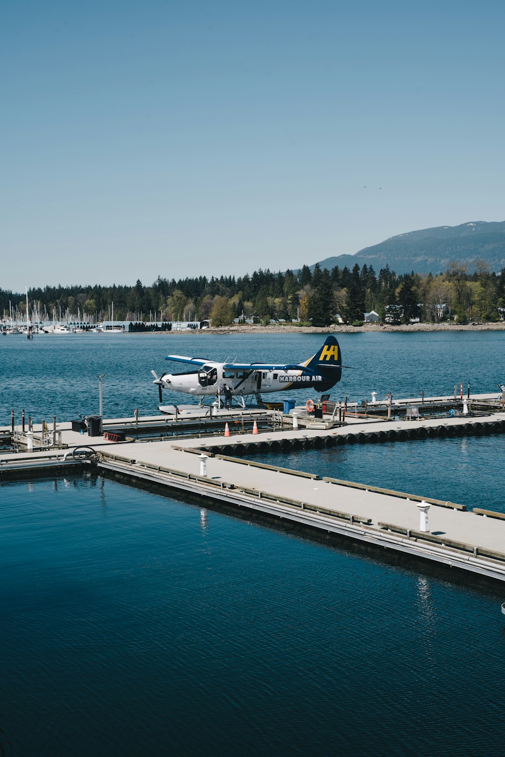 a plane that is sitting on a dock