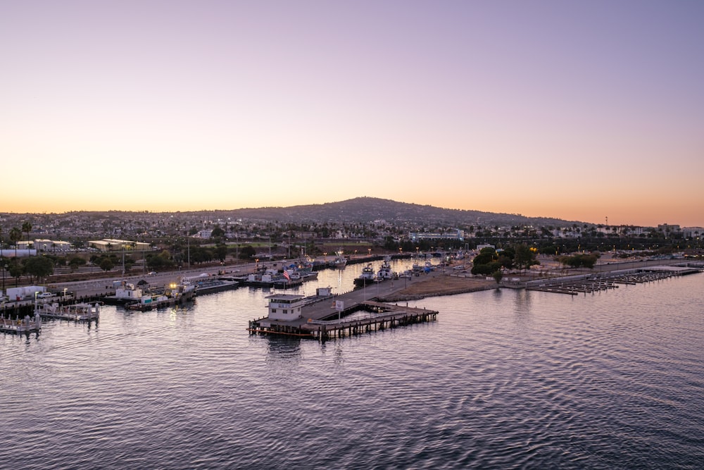 a body of water with a bunch of boats in it