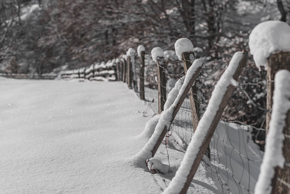 a close up of a mans face with fence in the snow