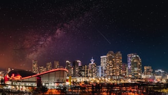 a night view of a city with a lot of lights