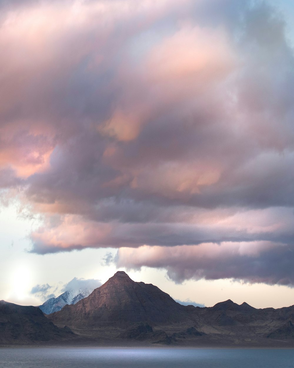 a large body of water under a cloudy sky